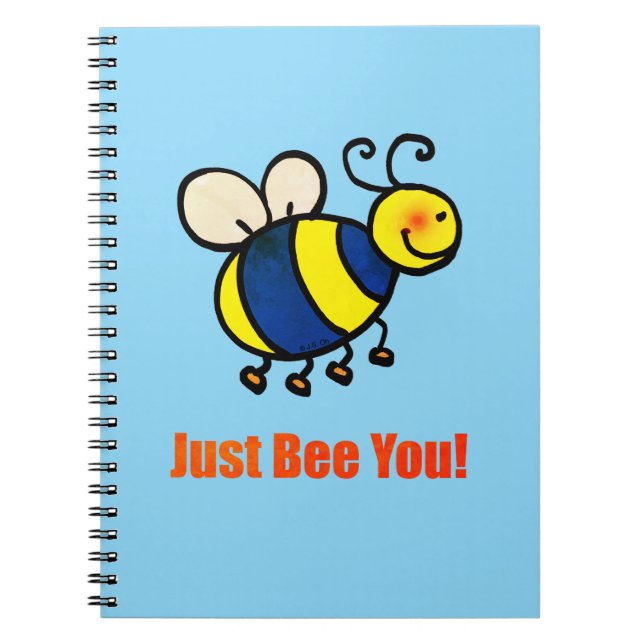 Just Bee You Happy Cartoon Bee Notebook (Front)