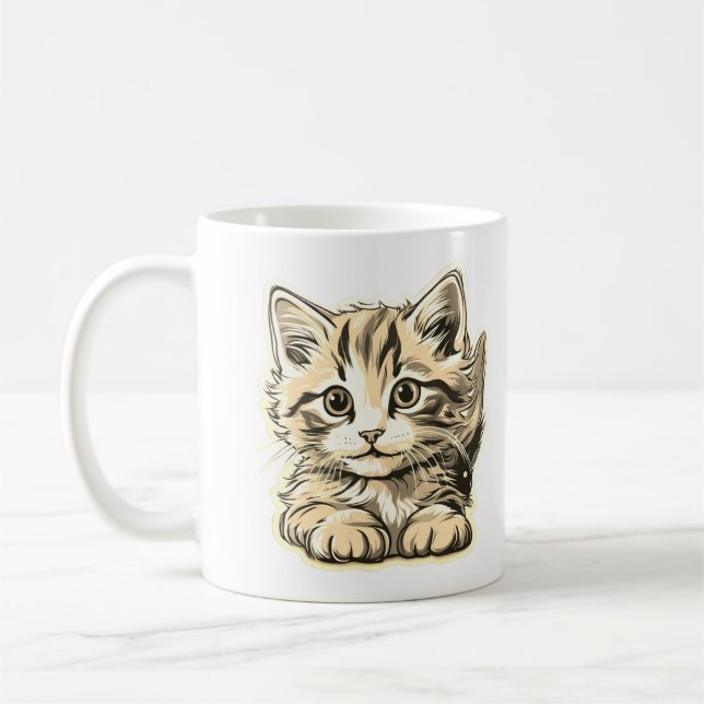 Just being adorable little kitten coffee mug (Left)