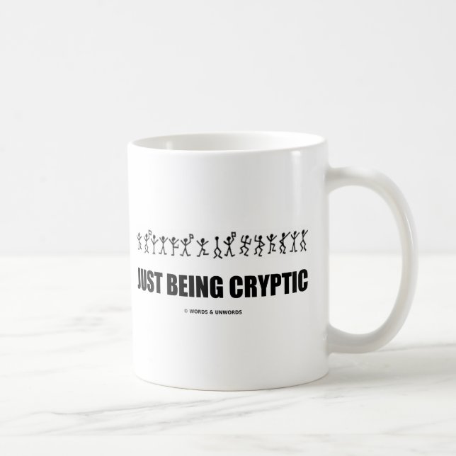 Just Being Cryptic (Cryptography Dancing Men) Coffee Mug (Right)