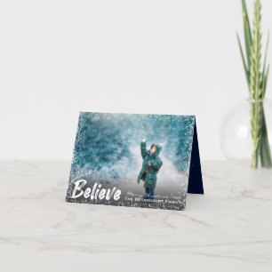 Just Believe Snow Merry Christmas Holiday Card