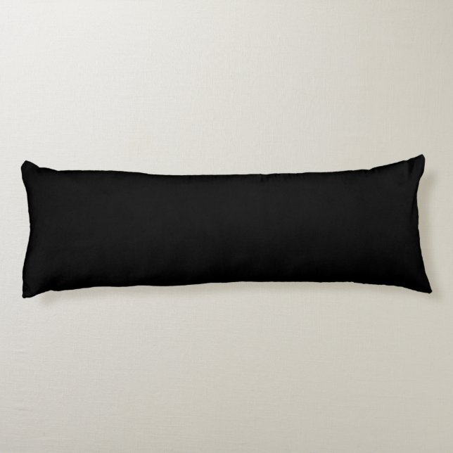 Just black hex code 000000 lumbar pillow (Back)
