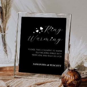 Just Black Rings Warming Wedding Sign
