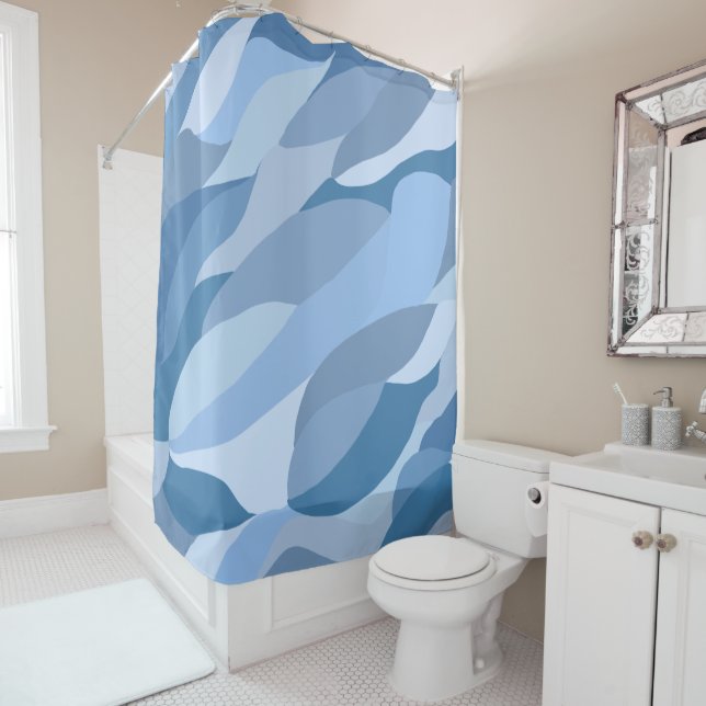 Just Blue Shower Curtain (In Situ)