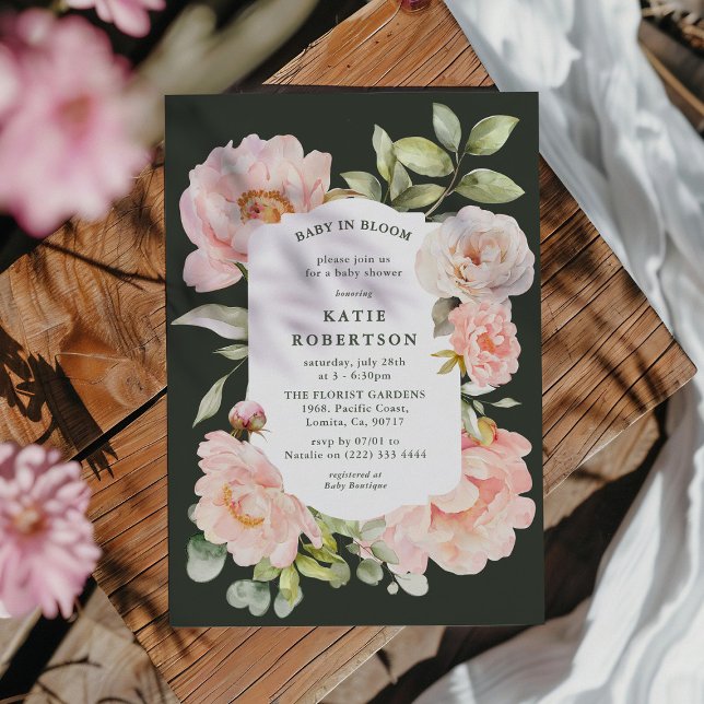 Just Blush Baby in Bloom Floral Baby Shower Invitation (Creator Uploaded)
