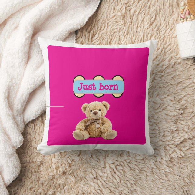 Just Born Teddy Bear Design Cushion (Blanket)