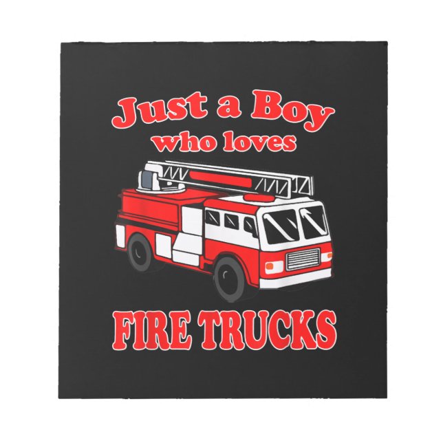 Just Boy Who Loves Firetruck & Toddler Firefighter Notepad (Front)