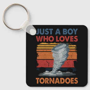 Just Boy Who Loves Tornado Art Weather Storm Torna Key Ring