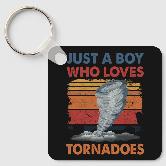 Just Boy Who Loves Tornado Art Weather Storm Torna Key Ring (Front)