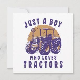 Just Boy Who Loves Tractors Farm Trucks