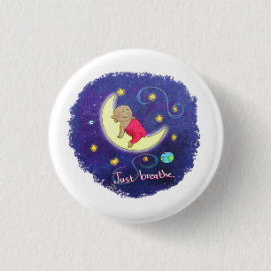 Just Breathe 3 Cm Round Badge