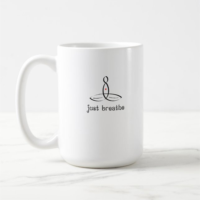 Just Breathe - Black Fancy style Coffee Mug (Left)
