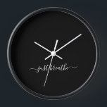 Just breathe black yoga clock<br><div class="desc">Elegant just breathe black yoga clock.</div>
