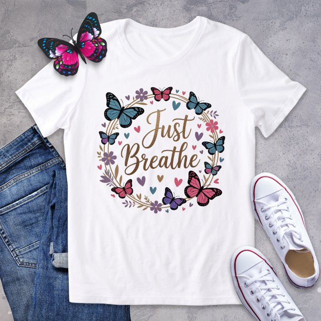 Just Breathe Butterfly Wreath Shirt (Creator Uploaded)