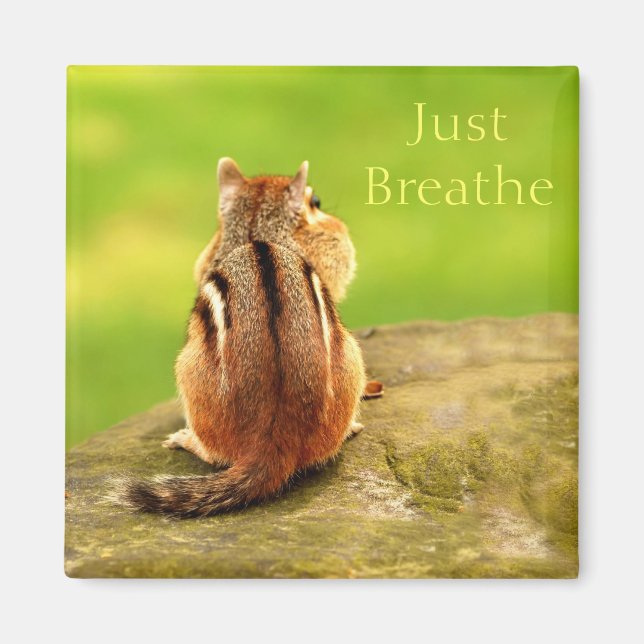 Just Breathe Chipmunk Magnet (Front)