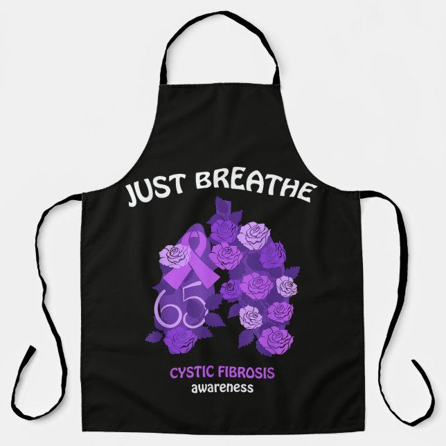 Just Breathe Cystic Fibrosis Awareness Apron (Front)