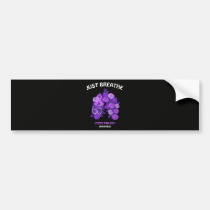 Just Breathe Cystic Fibrosis Awareness Bumper Sticker