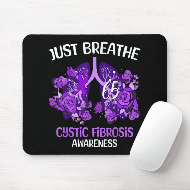 Just Breathe Cystic Fibrosis Awareness Mouse Pad (With Mouse)
