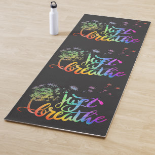 Just breathe dandelion blowing in the wind yoga mat