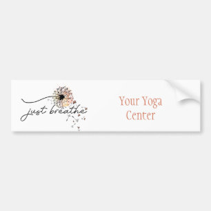 Just Breathe Dandelion Butterfly Inspiration Yoga Bumper Sticker