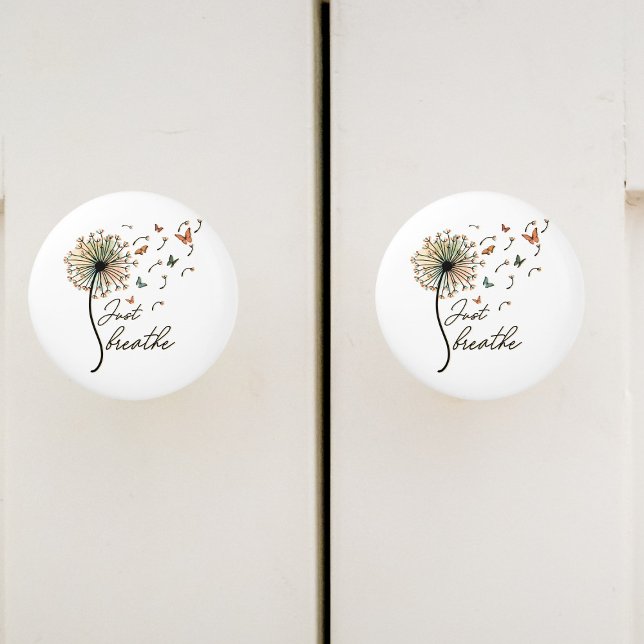 Just Breathe Dandelion with Butterflies Ceramic Knob (Creator Uploaded)