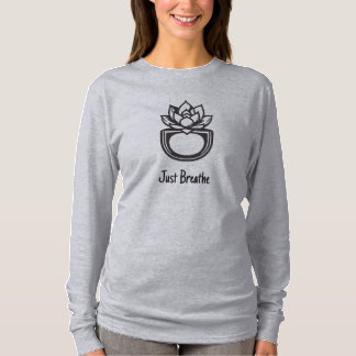Just Breathe Minimalist Succulent Lotus Graphic | T-Shirt