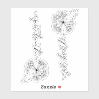 Just Breathe Quote with Dandelion in Wind Script