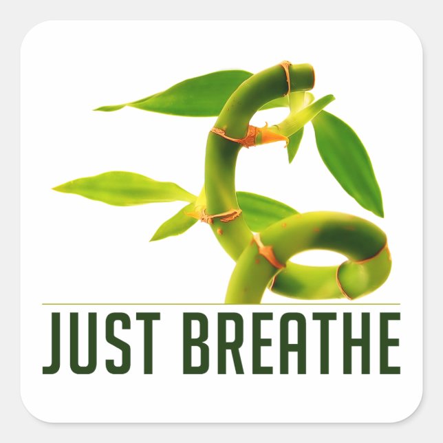 Just Breathe Square Sticker (Front)