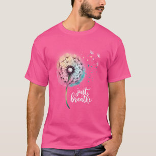 Just Breathe Tee Dandelion and Buterflies Womens S