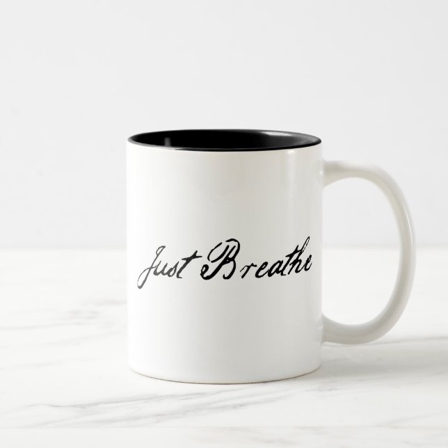 just breathe Two-Tone coffee mug (Right)