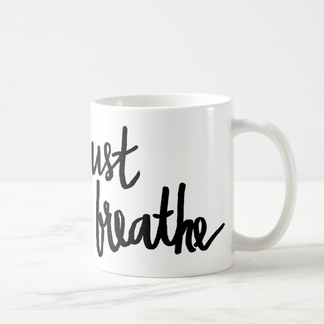 Just Breathe Typography Mug (Right)