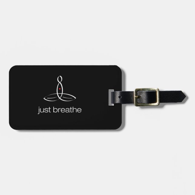 Just Breathe - White Regular style Luggage Tag (Front Horizontal)