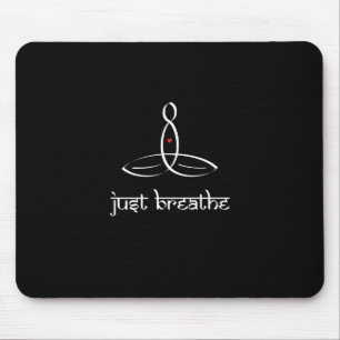 Just Breathe - White Sanskrit style Mouse Pad