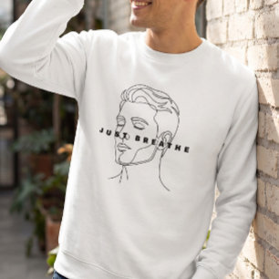 Just Breathe White Sweatshirt Clean Line