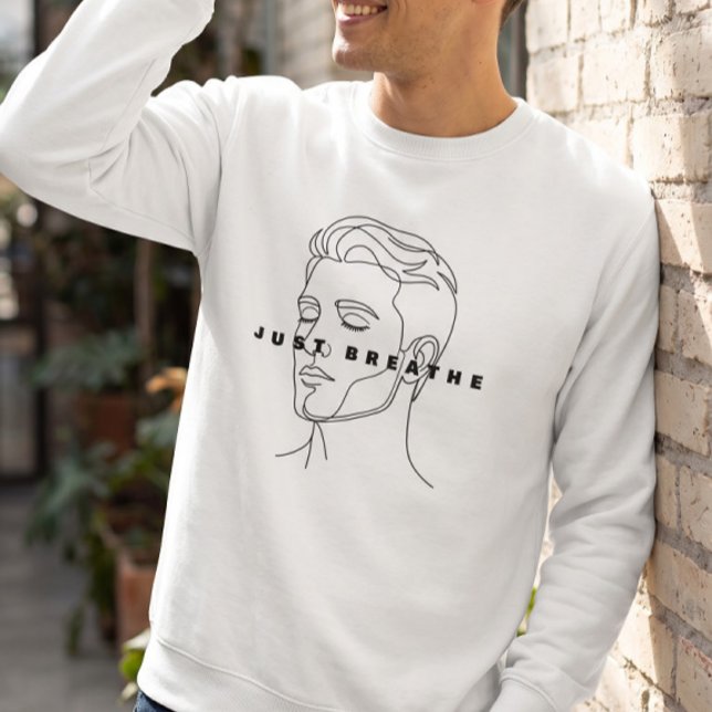 Just Breathe White Sweatshirt | Clean Line (Creator Uploaded)