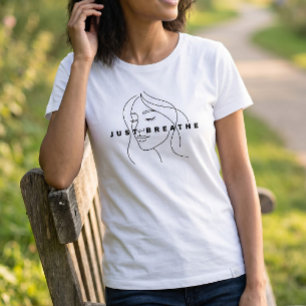 Just Breathe White Women's T-Shirt   Minimalist