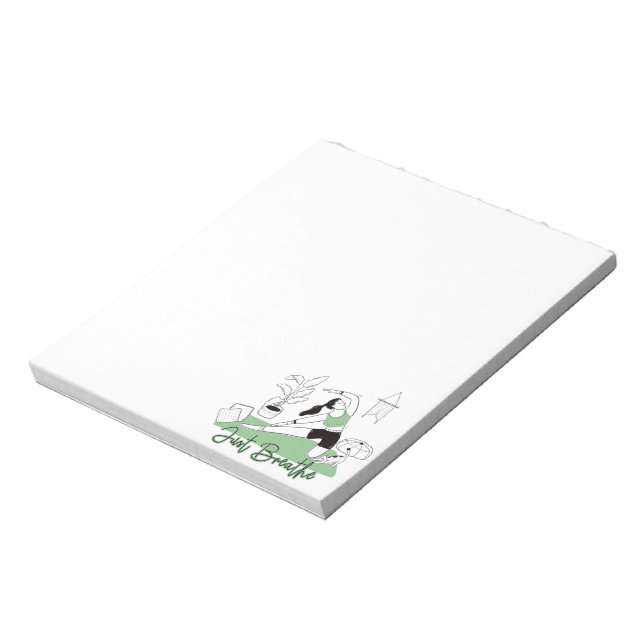 Just Breathe Yoga Meditation Pose Notepad (Rotated)