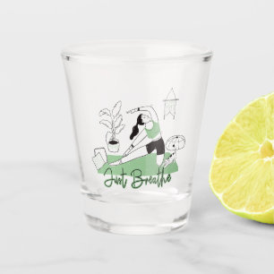 Just Breathe Yoga Meditation Pose Shot Glass