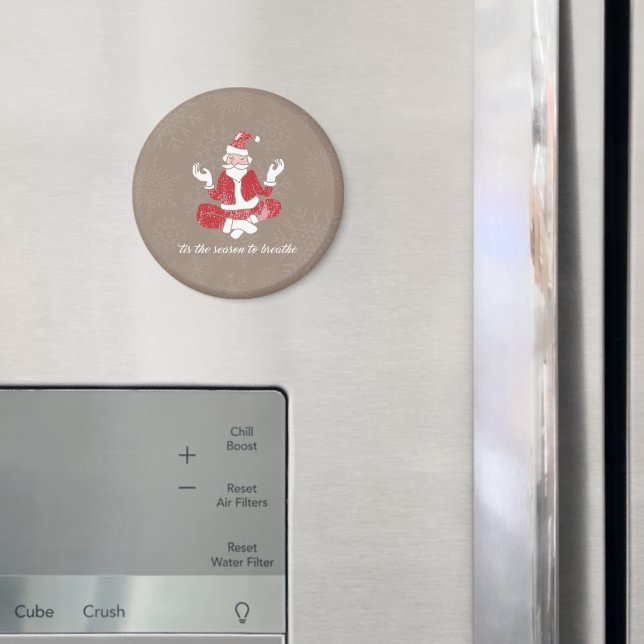 Just Breathe Yoga Santa Magnet (In Situ (Fridge))