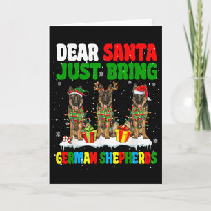 Just Bring German Shepherds Xmas Three Santa Reind Card