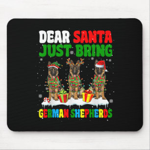 Just Bring German Shepherds Xmas Three Santa Reind Mouse Pad