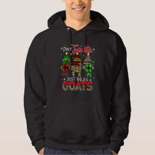 Just Bring Goats Three Leopard Plaid Goats Farmer Hoodie