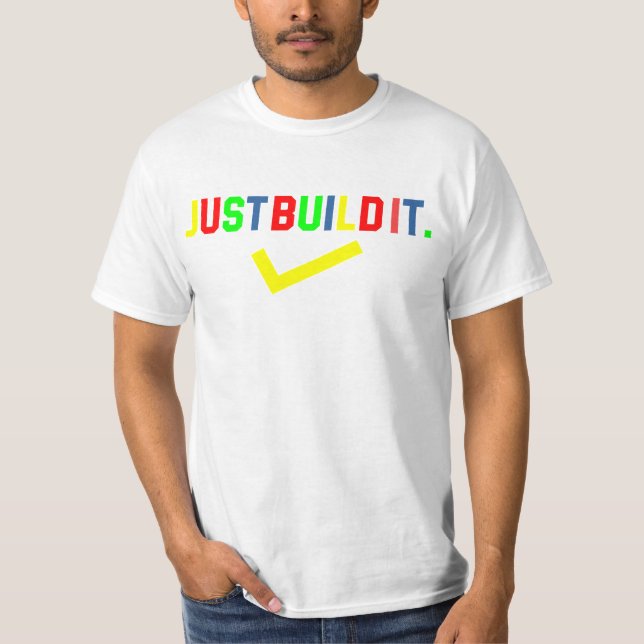  Just Build It Master Builder Building Block Boys  T-Shirt (Front)