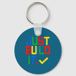 Just Build It Master Builder Kids Building Blocks  Key Ring