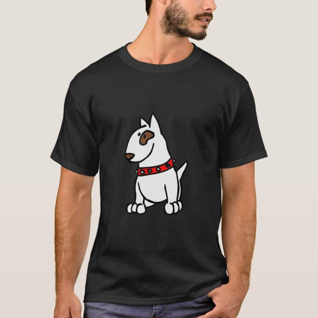 Just Bully on Black - English Bull Terrier Cartoon T-Shirt (Front)