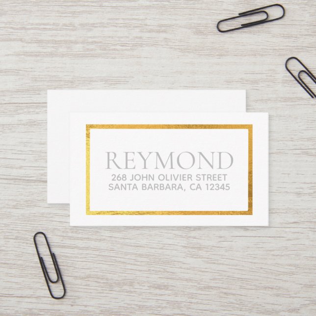 Just Business Name and Address Simple Chic Card (Front/Back In Situ)