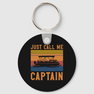 Just Call Me Captain Pontoon Boating Anchor Gift Key Ring