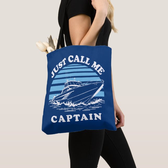 Just Call Me Captain | Sailor Quote Tote Bag (Close Up)
