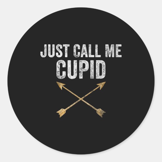 Just Call Me Cud Shirt Retro Arrow Valentine Day  Classic Round Sticker (Front)