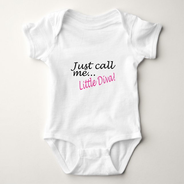 Just Call Me Little Diva Baby Bodysuit (Front)