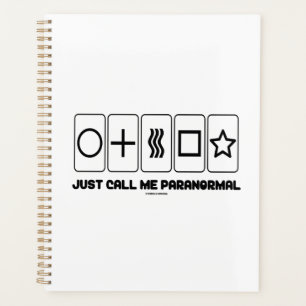 Just Call Me Paranormal Zener Cards Planner